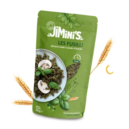 pâtes fusilli à al protéines d'insectes