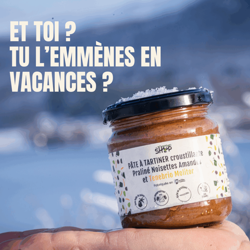 pâte à tartiner croustillante noisette amande et Tenebrio Molitor