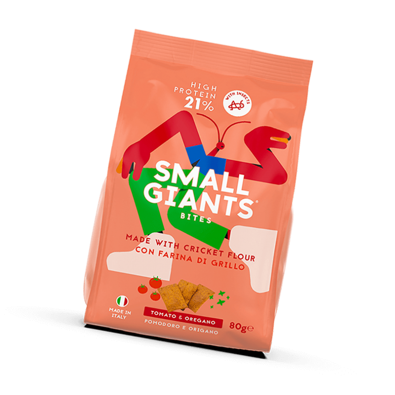 Crackers Apéritifs Protéinés Tomate & Origan Small Giants (80g) – Poudre de Grillon