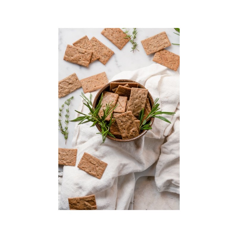 Crackers Apéritifs Protéinés Romarin & Thym Small Giants (80g) – Poudre de Grillon