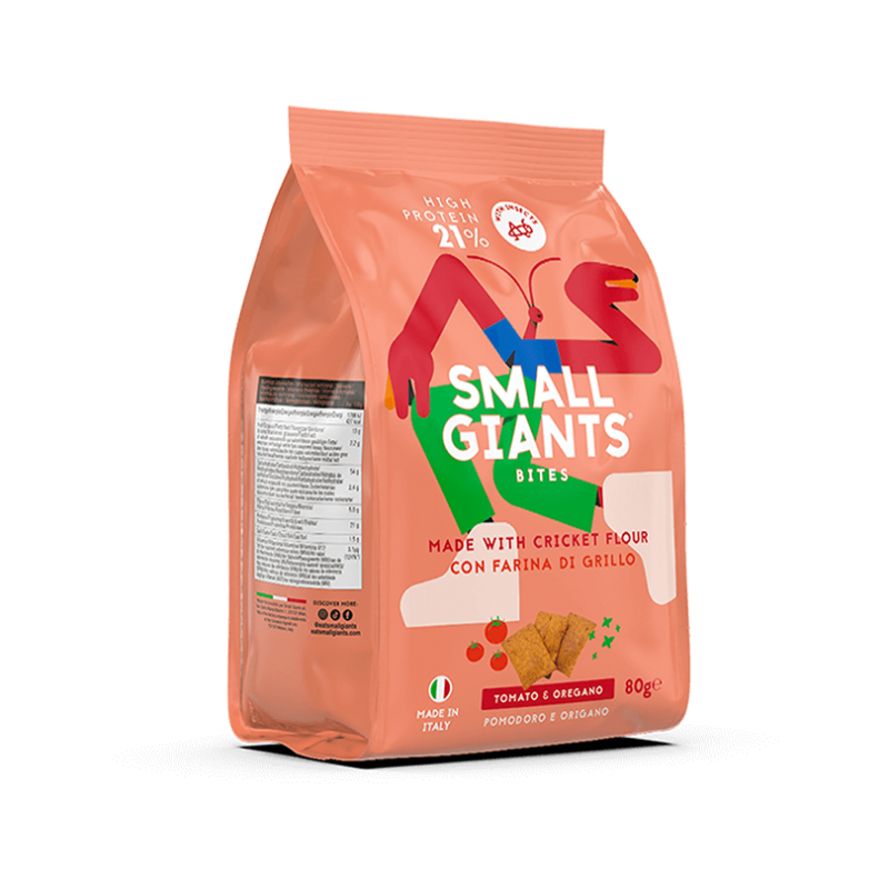 Crackers Apéritifs Protéinés Tomate & Origan Small Giants (80g) – Poudre de Grillon