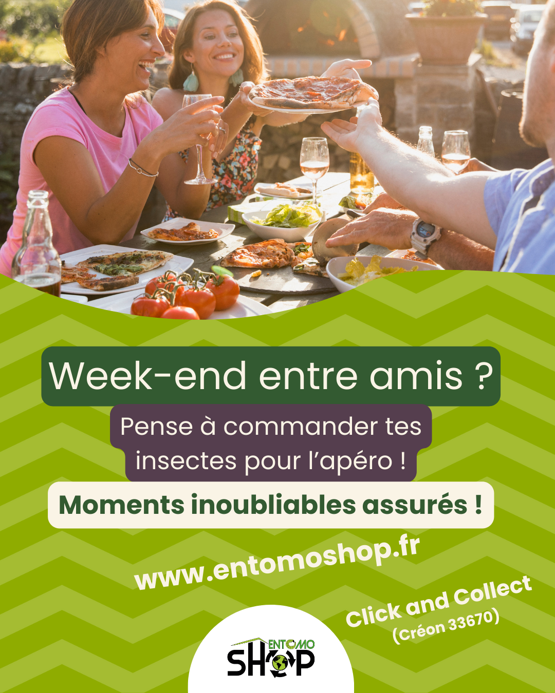 Envie d'un apéro original ? Découvrez pourquoi les insectes comestibles sont les stars de vos week-ends entre amis. Santé, planète et fun : passez au croustillant avec Entomoshop !