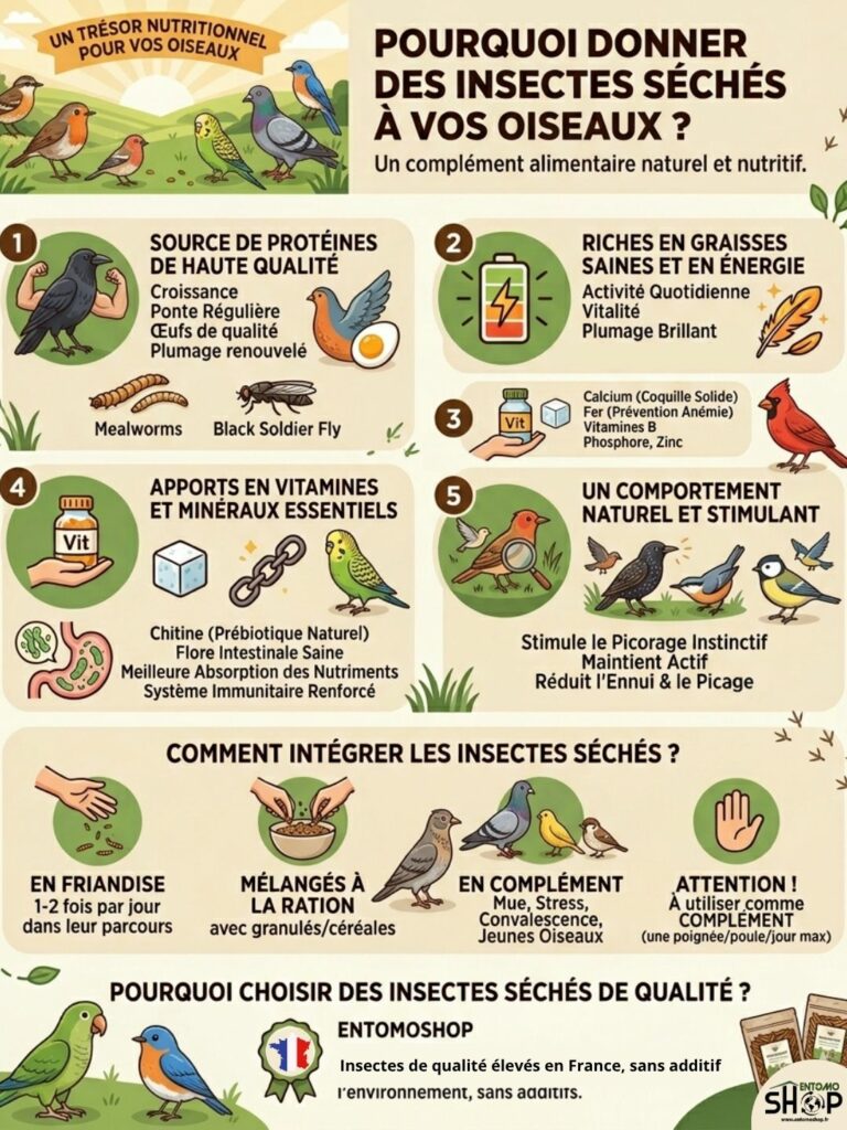 insectes séchés pour oiseaux