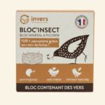 Bloc à picorer aux vers de farine 900g – Anti-stress, anti-picage pour oiseaux du jardin. Minéraux + insectes. Made in France, Invers.