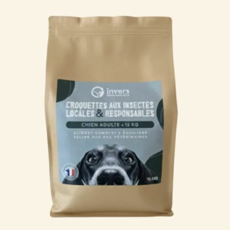 Croquettes chien petite taille 1,5kg aux insectes locaux — alimentation complète pour chiens
