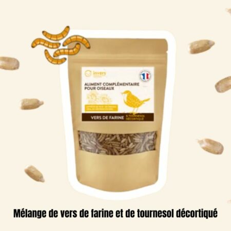 Mélange de vers de farine et de tournesol décortiqué 250g