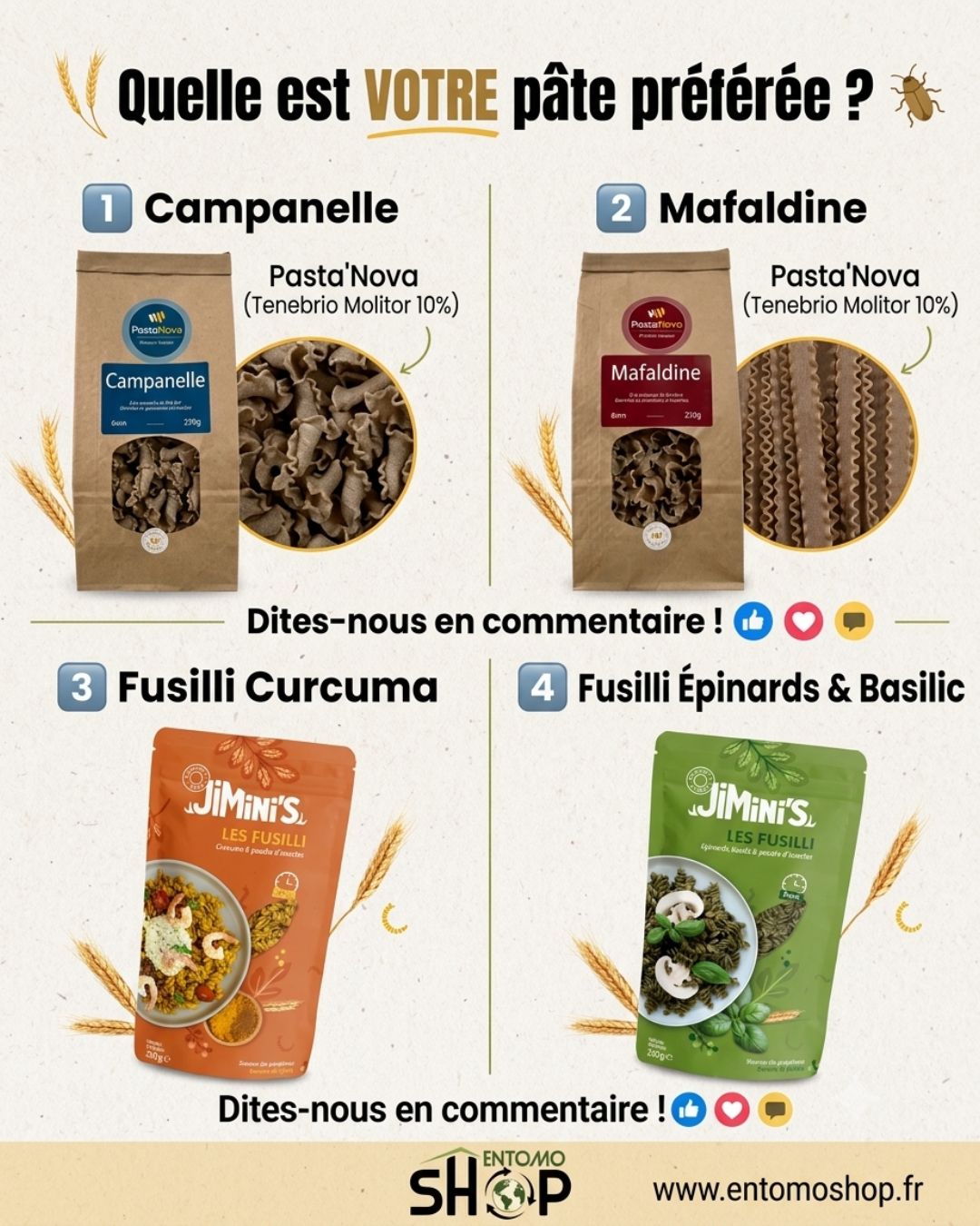 pâtes aux insectes comestibles