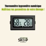 thermomètre, thermomètre élevage insectes, hygromètre numérique, mesure humidité température, Tenebrio Molitor, Hermetia Illucens, matériel élevage insectes, thermomètre LCD, hygromètre précis