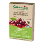 Attractif ammoniacal : mouche de la cerise L'attractif ammoniacal est un traitement efficace contre la mouche de la cerise, qui est un ravageur commun des cultures de cerisiers. Les deux capsules de ce produit sont formulées avec une solution d'ammoniaque, qui émet une odeur particulière et désagréable pour les mouches de la cerise. Cela les empêche d'atterrir sur les fruits et de les pondre, ce qui permet de protéger la récolte.